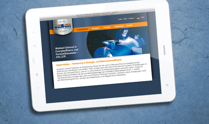 Deller GmbH: Website (Programmierung nach geliefertem Entwurf, CMS)