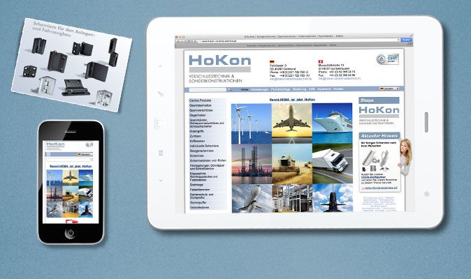 HoKon Verschlusstechnik: responsive Webdesign, CMS