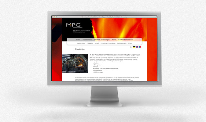 MPG Mendener Präzisionsrohr GmbH: Webdesign und CMS